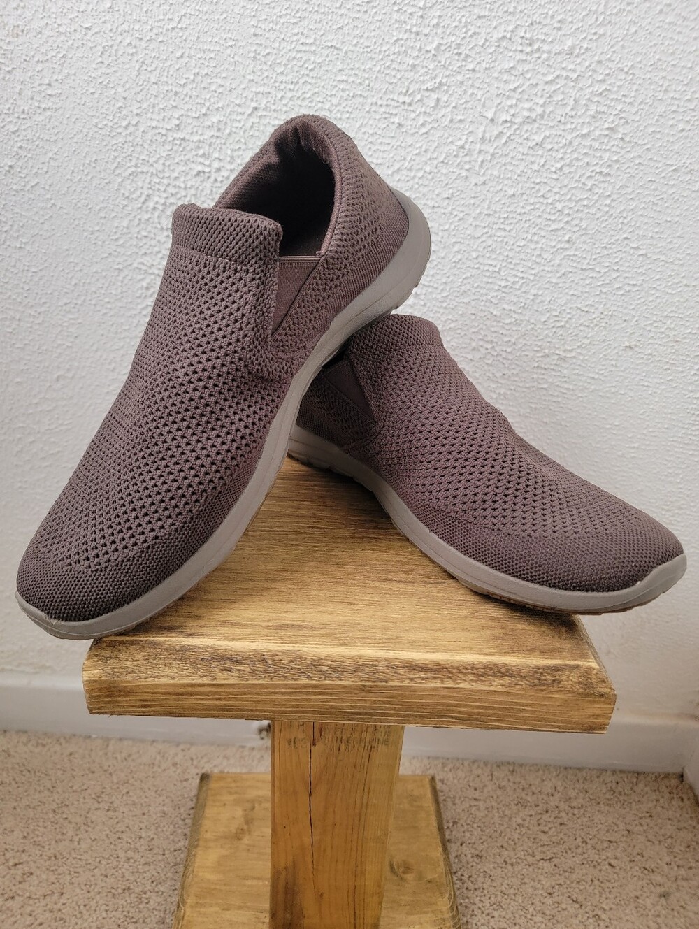 LL Bean Comfort Moc Men's Brown Mesh Slip-On Shoes Size 10, Medium Width - READ